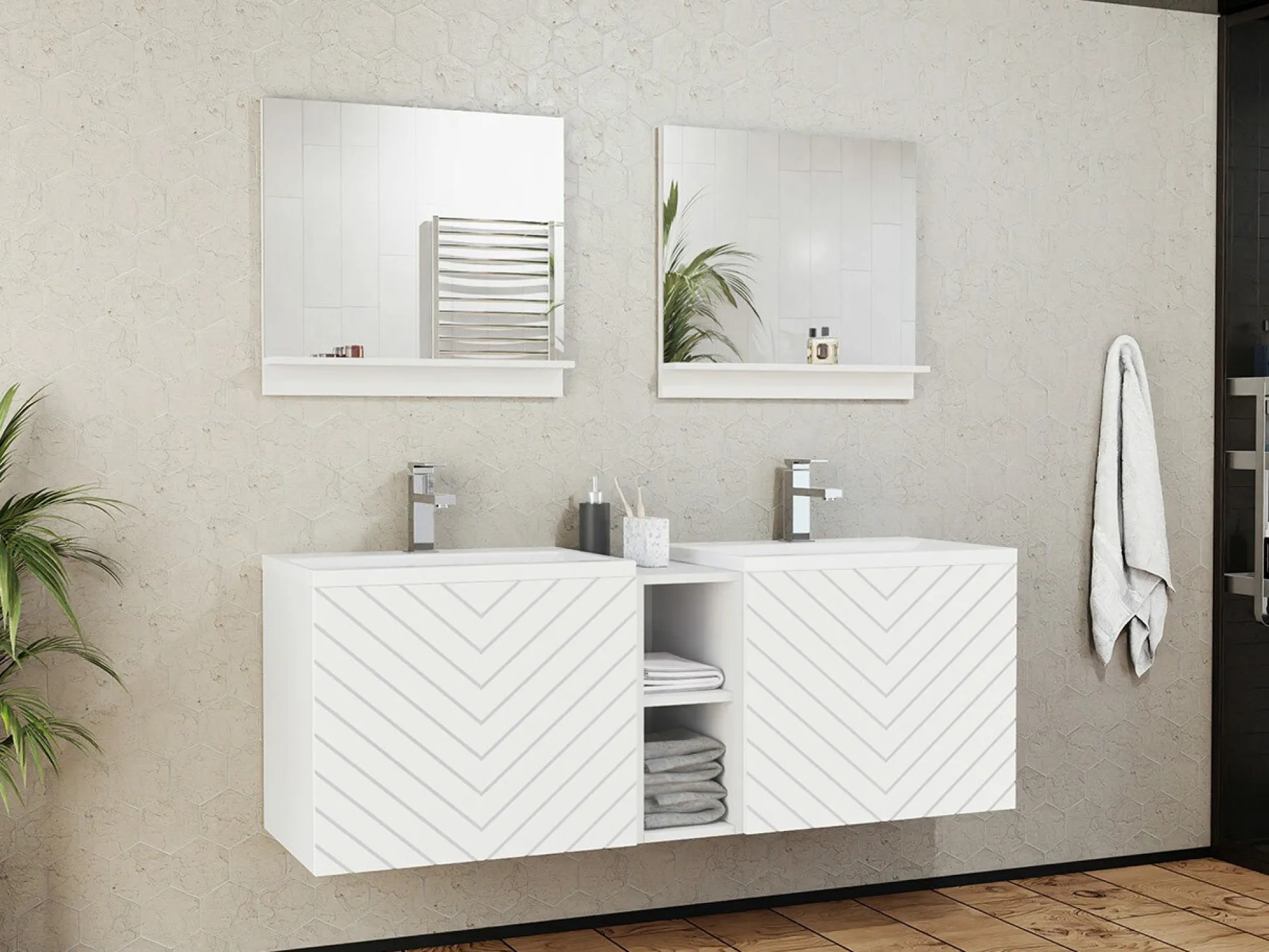 Badeværelsessæt Comfivo Delphinus VI (Hvid)