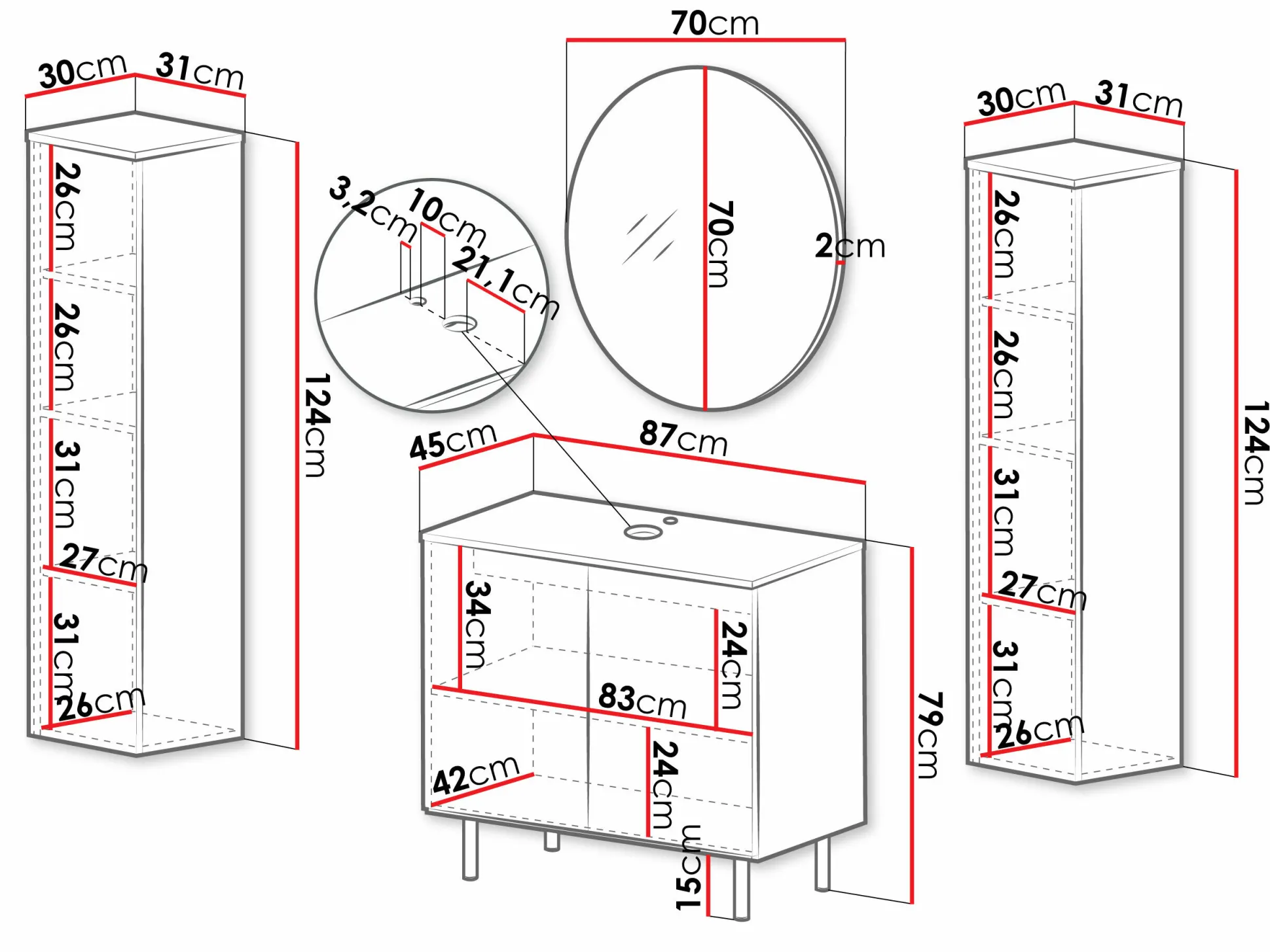 Badeværelsessæt Decus IV (Kashmir)