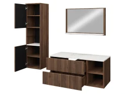 Badeværelsessæt Nauta I (Valnød + Hvid marmor)