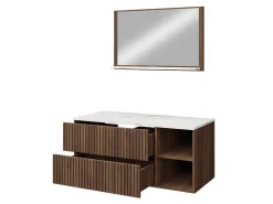 Badeværelsessæt Nauta (Valnød + Hvid marmor)