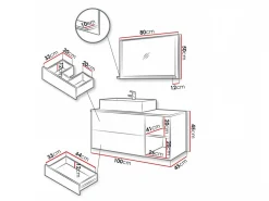 Badeværelsessæt Nauta (Valnød + Hvid marmor)