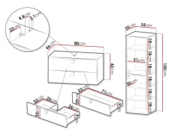 Badeværelsessæt Panium (Hvid)