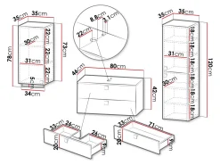 Badeværelsessæt Panium II (Hvid)