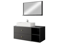 Badeværelsessæt Salus I (Sort + Sort marmor)