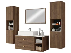 Badeværelsessæt Salus III (Valnød + Hvid marmor)