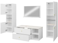 Badeværelsessæt Salus III (Valnød + Hvid marmor)