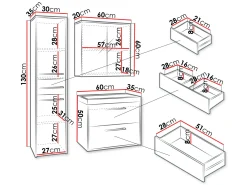 Badeværelsessæt Sarasota 173 (Grafit)