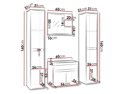 Badeværelsessæt Sarasota 169 (Matera grå + Kastanje)