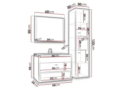 Badeværelsessæt Velum I (Hvid + Artisan eg)