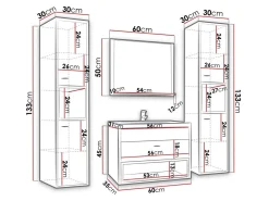 Badeværelsessæt Velum II (Hvid + Artisan eg)