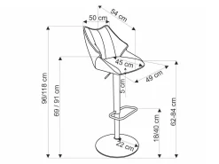 Barstol Houston 1843 (Grå)