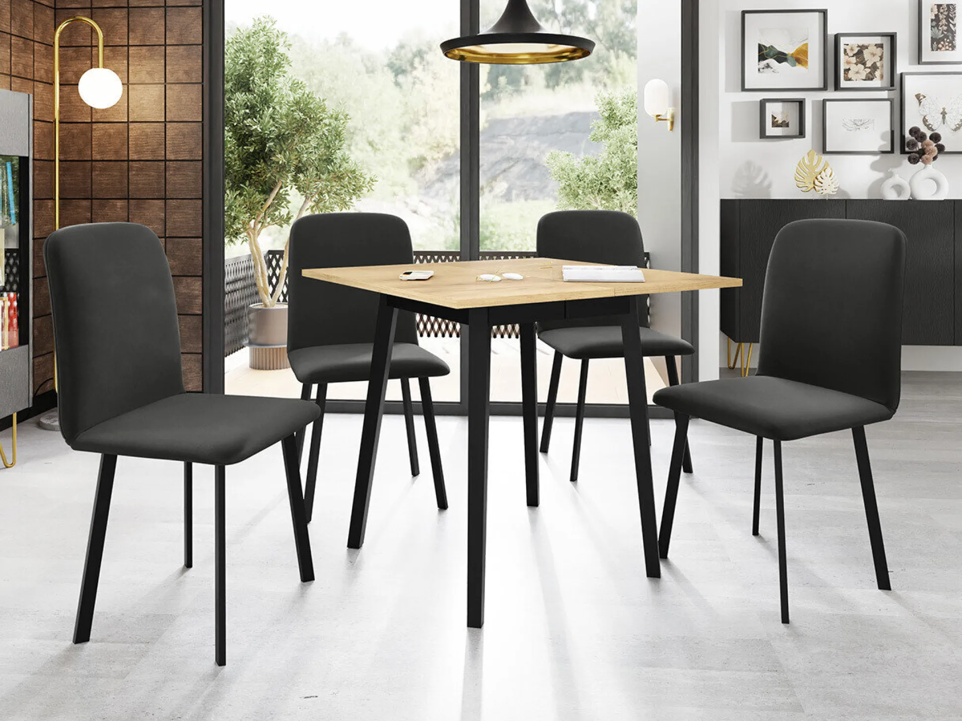 Bord Edmond 109 (Craft gylden eg + Sort)