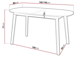 Bord Edmond 114 (Hvid + Sort)