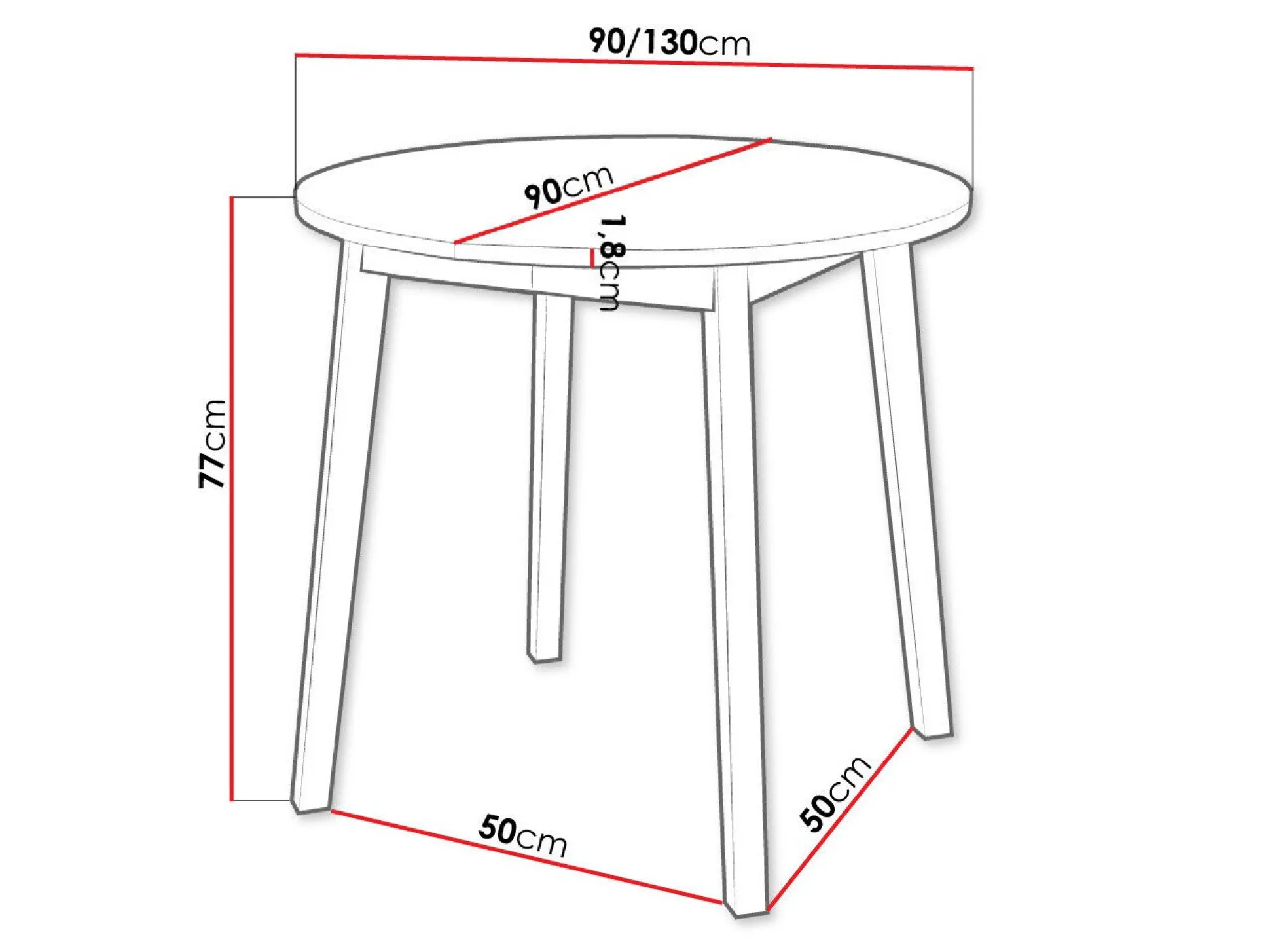 Bord Edmond 112 (Hvid + Sort)