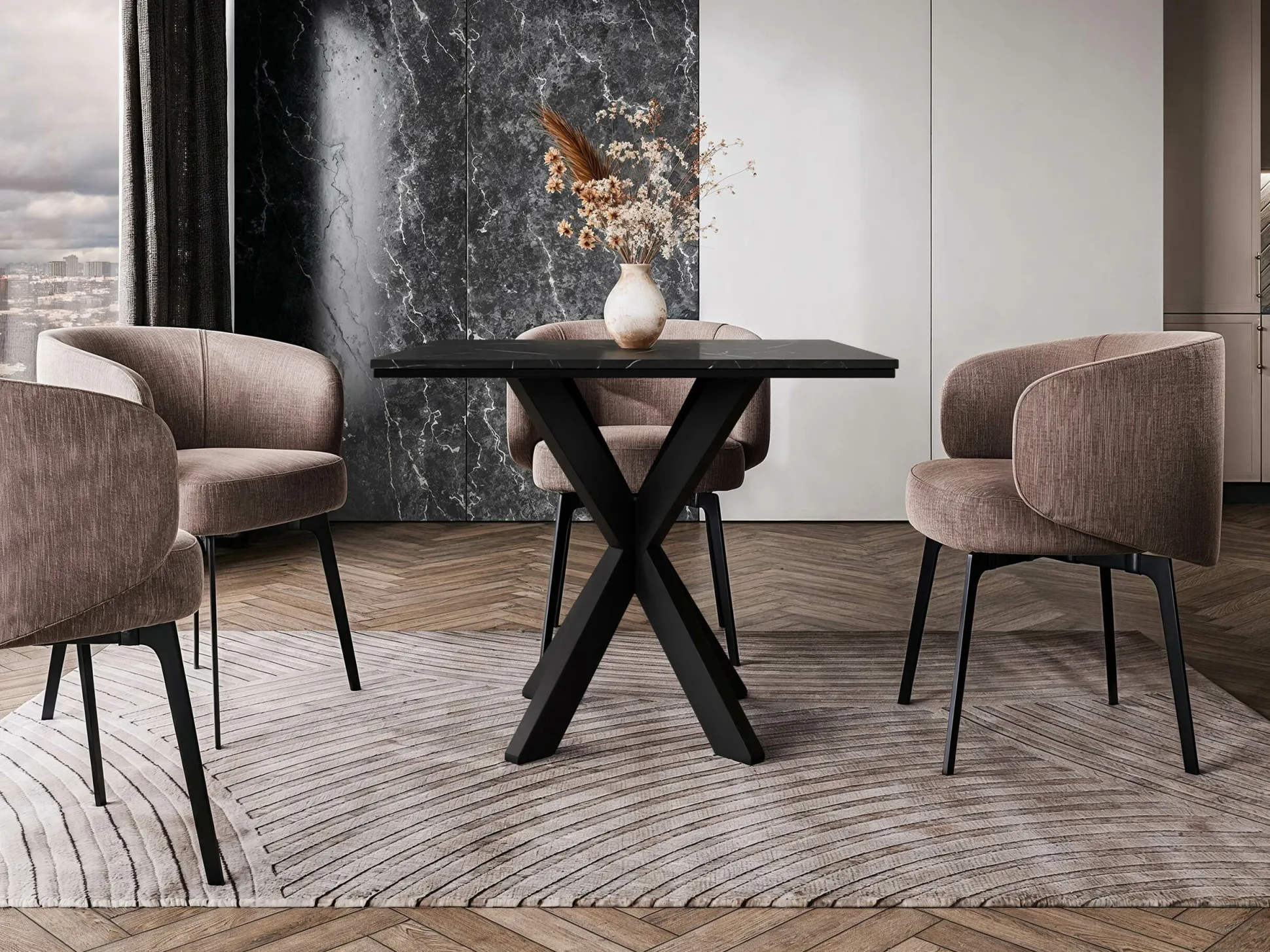 Bord Goodyear 137 (Sort marmor)