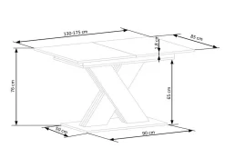 Bord Houston 1724 (Cremefarvet eg + Kashmir)