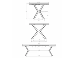 Bord Houston 1495 (Gylden eg + Sort)