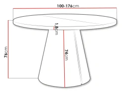 Bord Oswego 165 (Hvid)