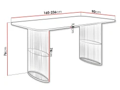 Bord Oswego 164 (Hvid marmor)
