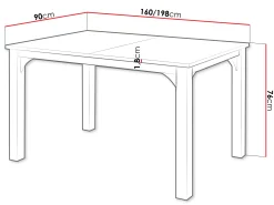 Bord Oswego 137 (Hvid marmor + Sort)