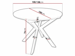 Bord Oswego 112 (Sort + Hvid)