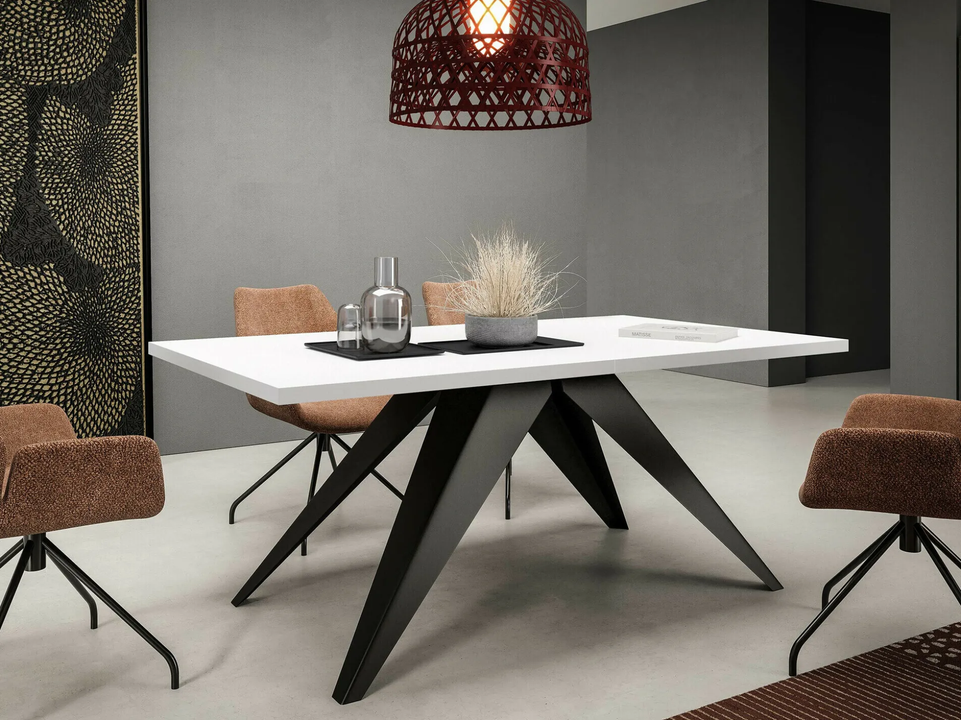 Bord Oswego 113 (Sort + Hvid)