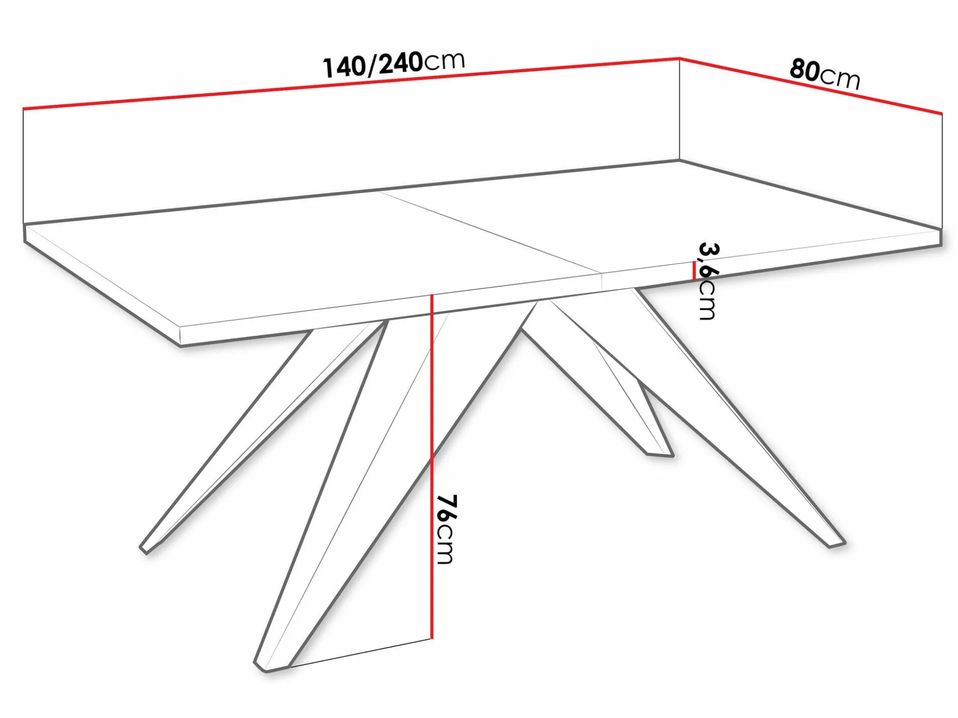 Bord Oswego 113 (Sort + Hvid)