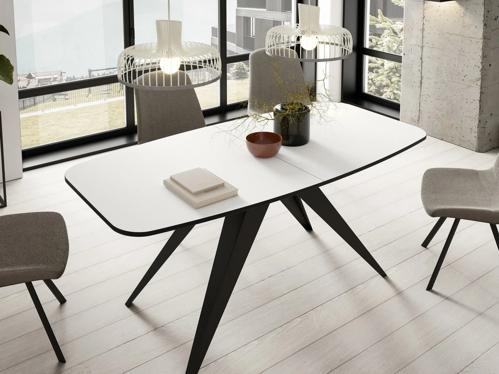 Bord Oswego 115 (Sort + Hvid)