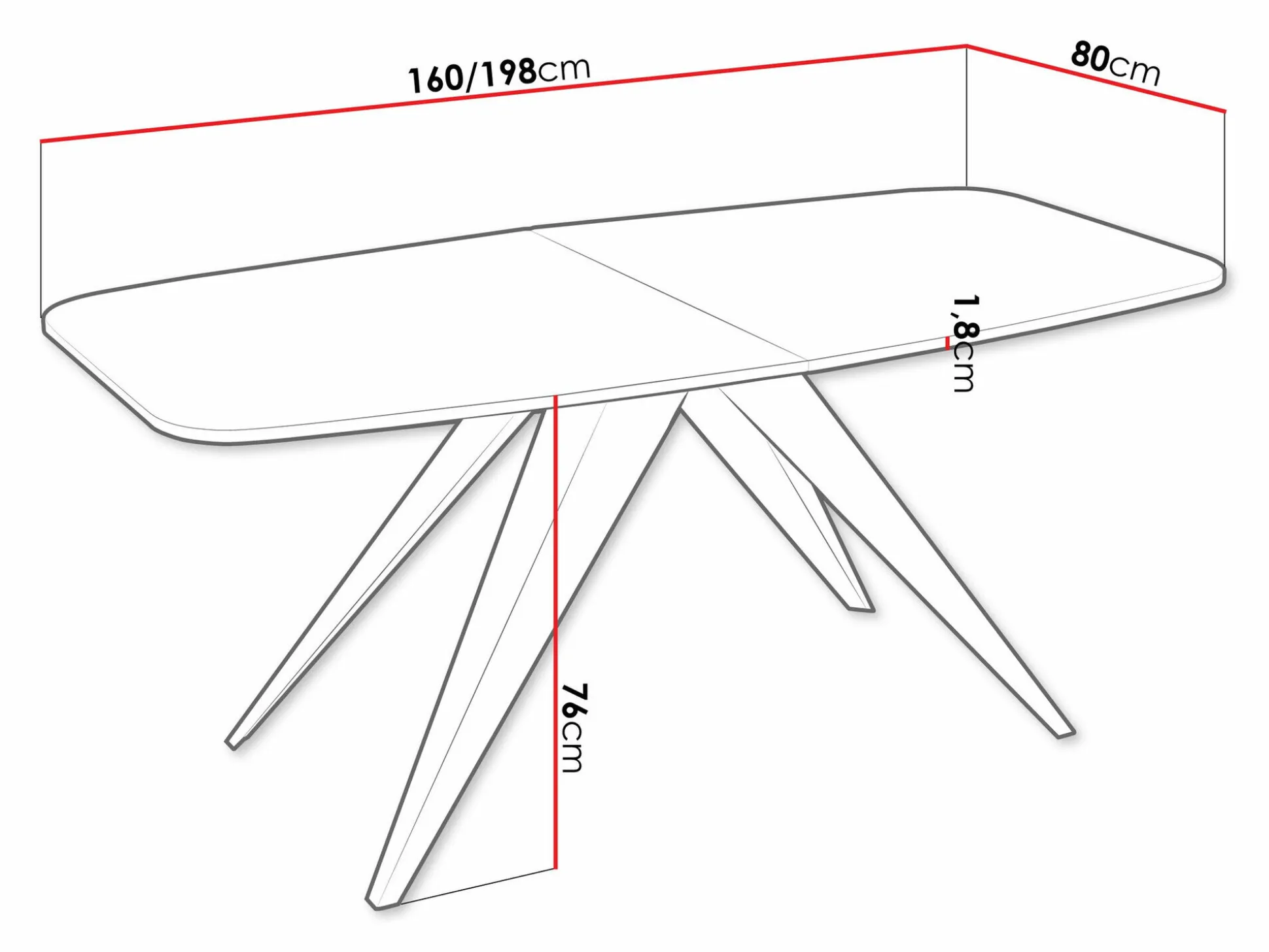 Bord Oswego 115 (Sort + Hvid)
