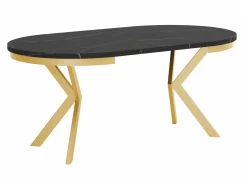 Bord Oswego 155 (Sort marmor + Gylden)