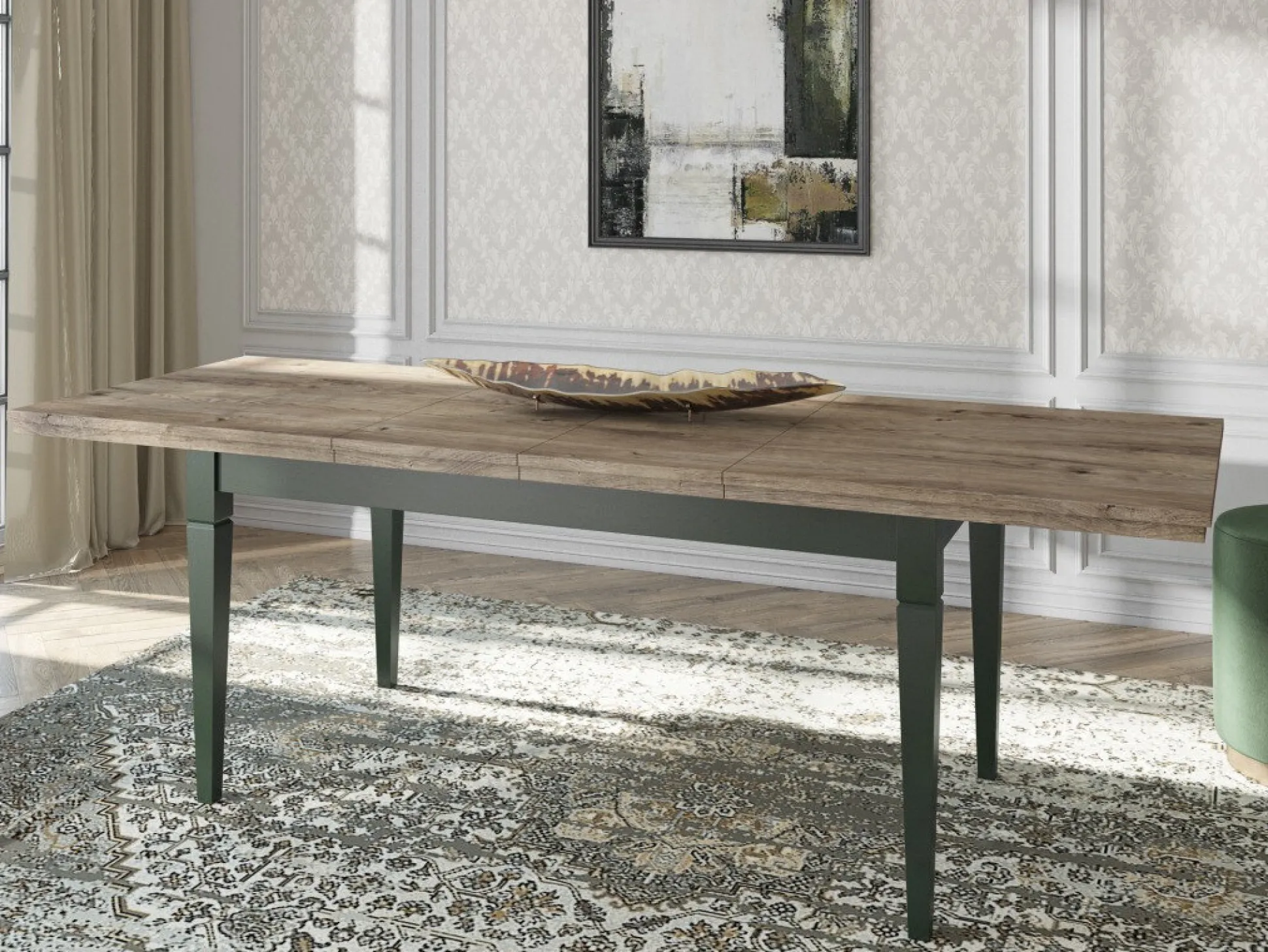 Bord Tolnue 107 (Mørkegrøn + Lefkas eg)