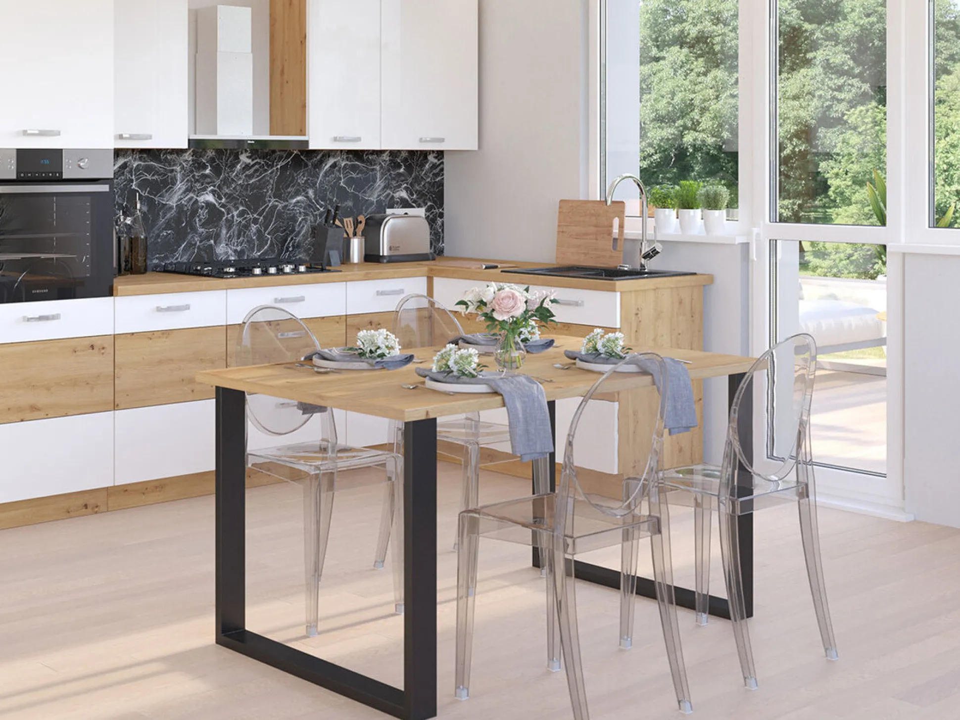 Bord Tucson 136 (Artisan eg + Sort)