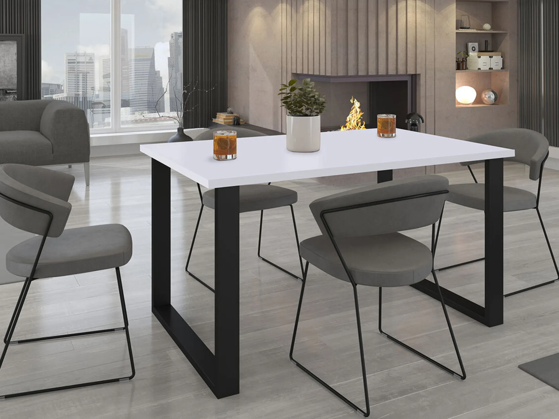 Bord Tucson 137 (Hvid + Sort)