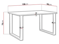 Bord Tucson 137 (Hvid + Sort)