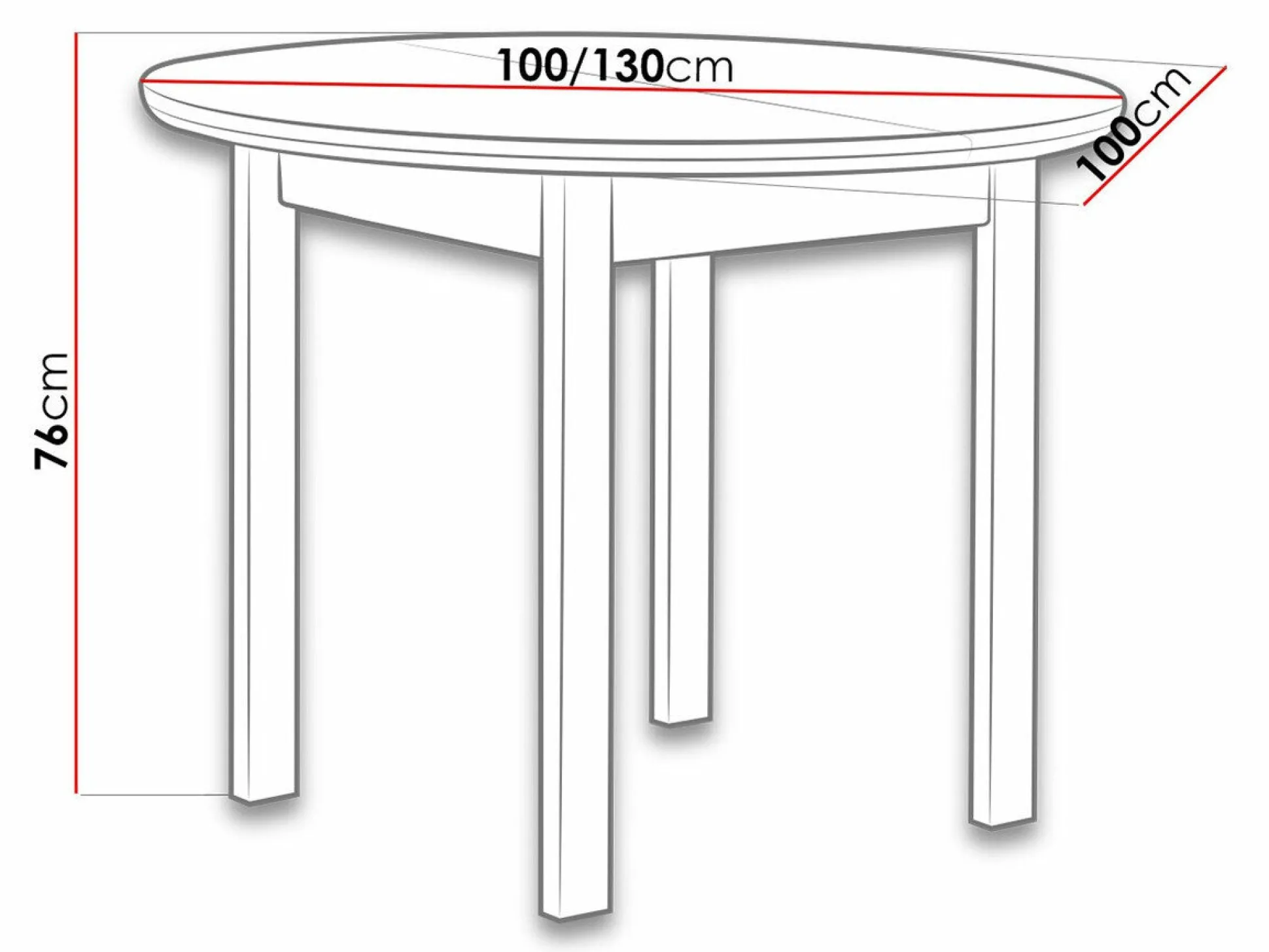 Bord Victorville 107 (Hvid)