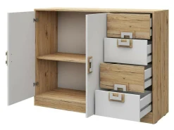 Børneværelsessæt Balvire 114 (Lys eg + Hvid + Lyserød)