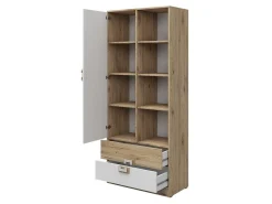 Børneværelsessæt Balvire 116 (Lys eg + Hvid + Turkis)