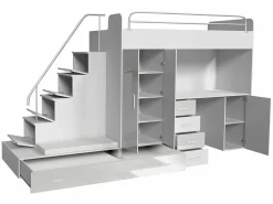 Børneværelsessæt Campus I (Hvid + Glansfuld hvid + Gloss grå)