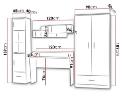 Børneværelsessæt Lorlare 118 (Hvid + Grå)