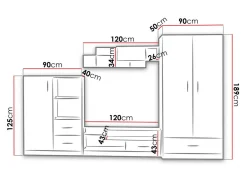 Børneværelsessæt Lorlare 117 (Hvid + Grå)