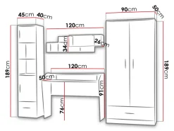 Børneværelsessæt Lorlare 100 (Hvid + Grå)