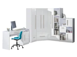 Børneværelsessæt Merevari 107 (Hvid + Glansfuld hvid + Grå)