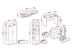 Børneværelsessæt Sorviru 107 (Hvid + Turkis)