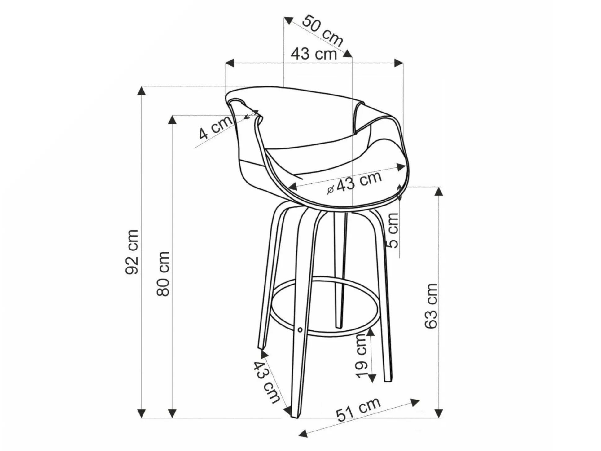 Counterstol Houston 1599 (Grå + Valnød)