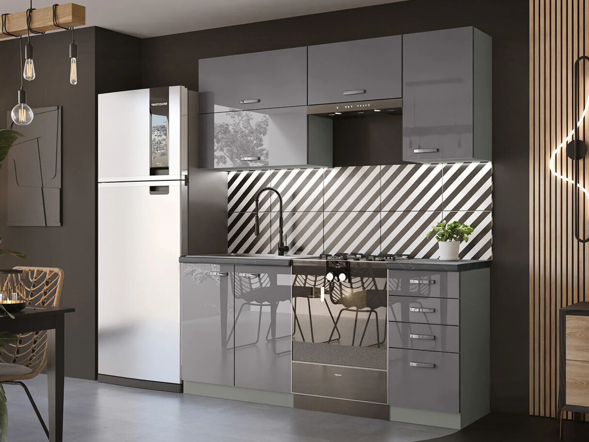 Dør til opvaskemaskine Multi Grey 108