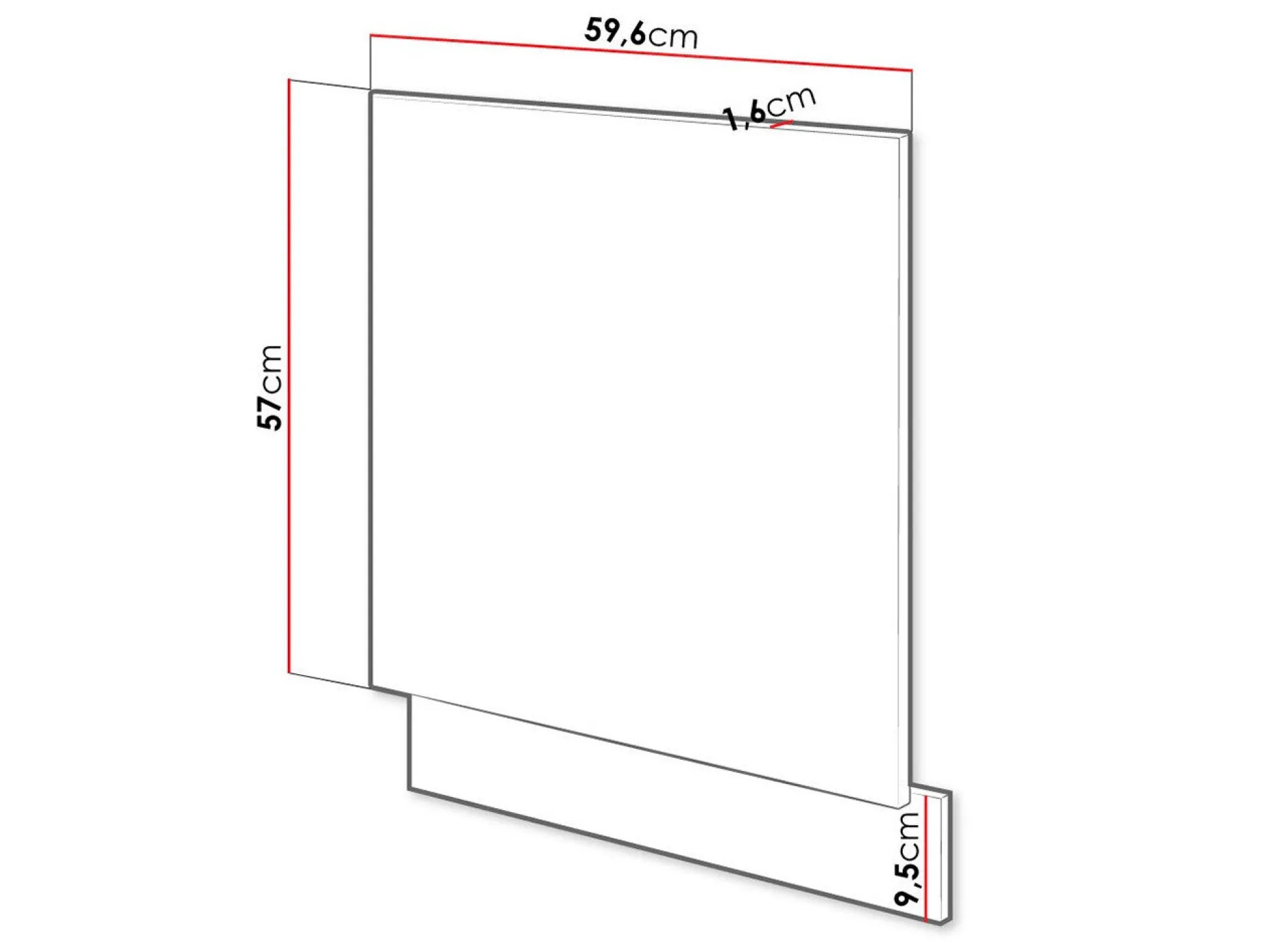 Dør til opvaskemaskine Wood White 105