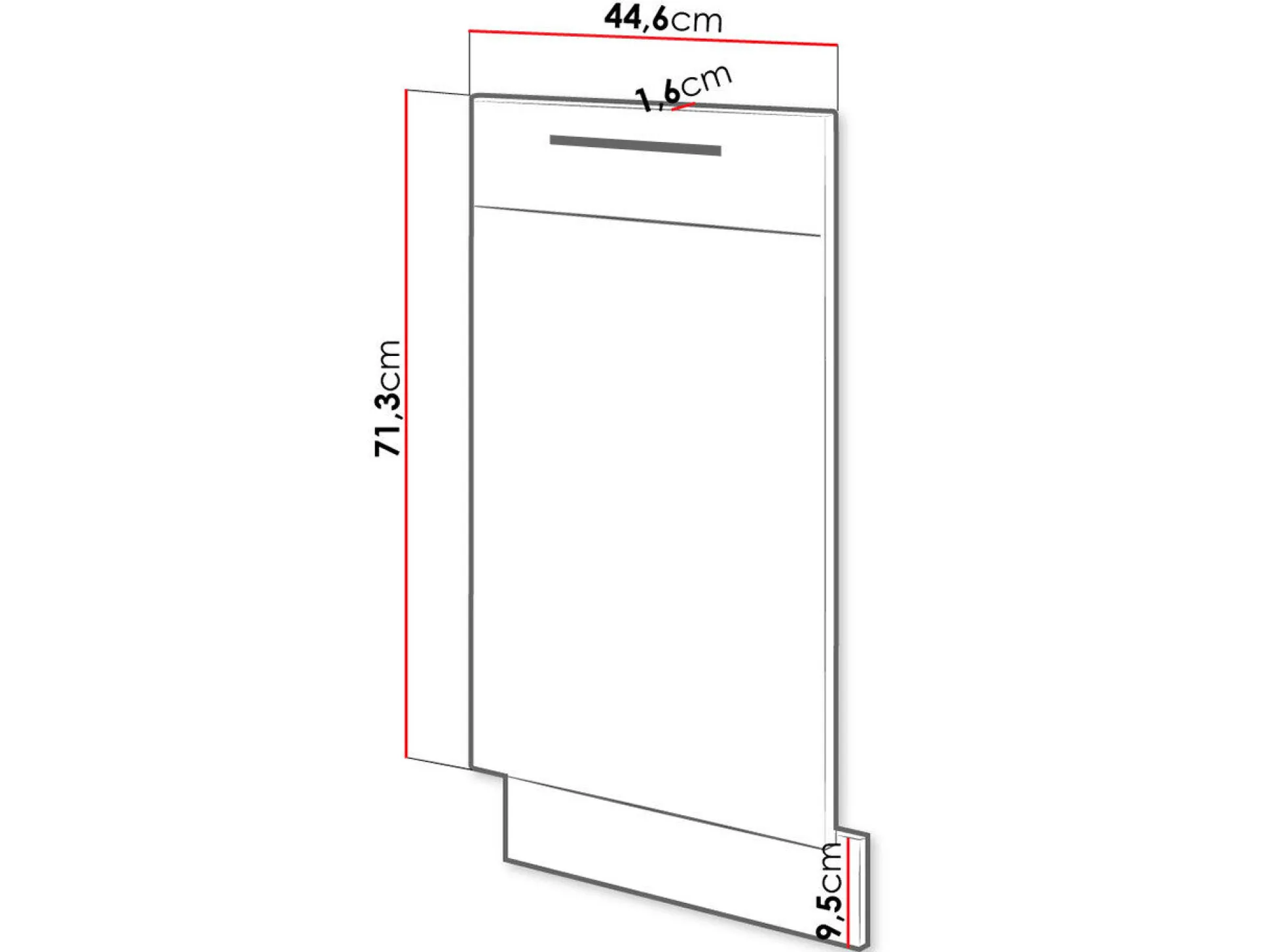 Dør til opvaskemaskine Wood White 104