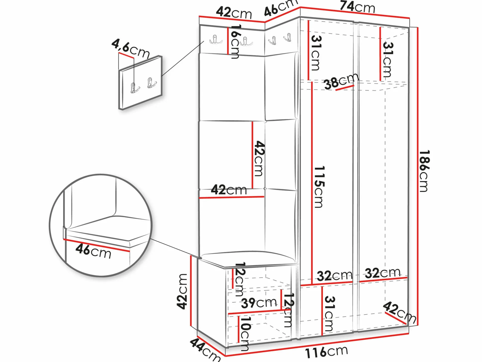 Entrésæt Hartford 380 (Sort)