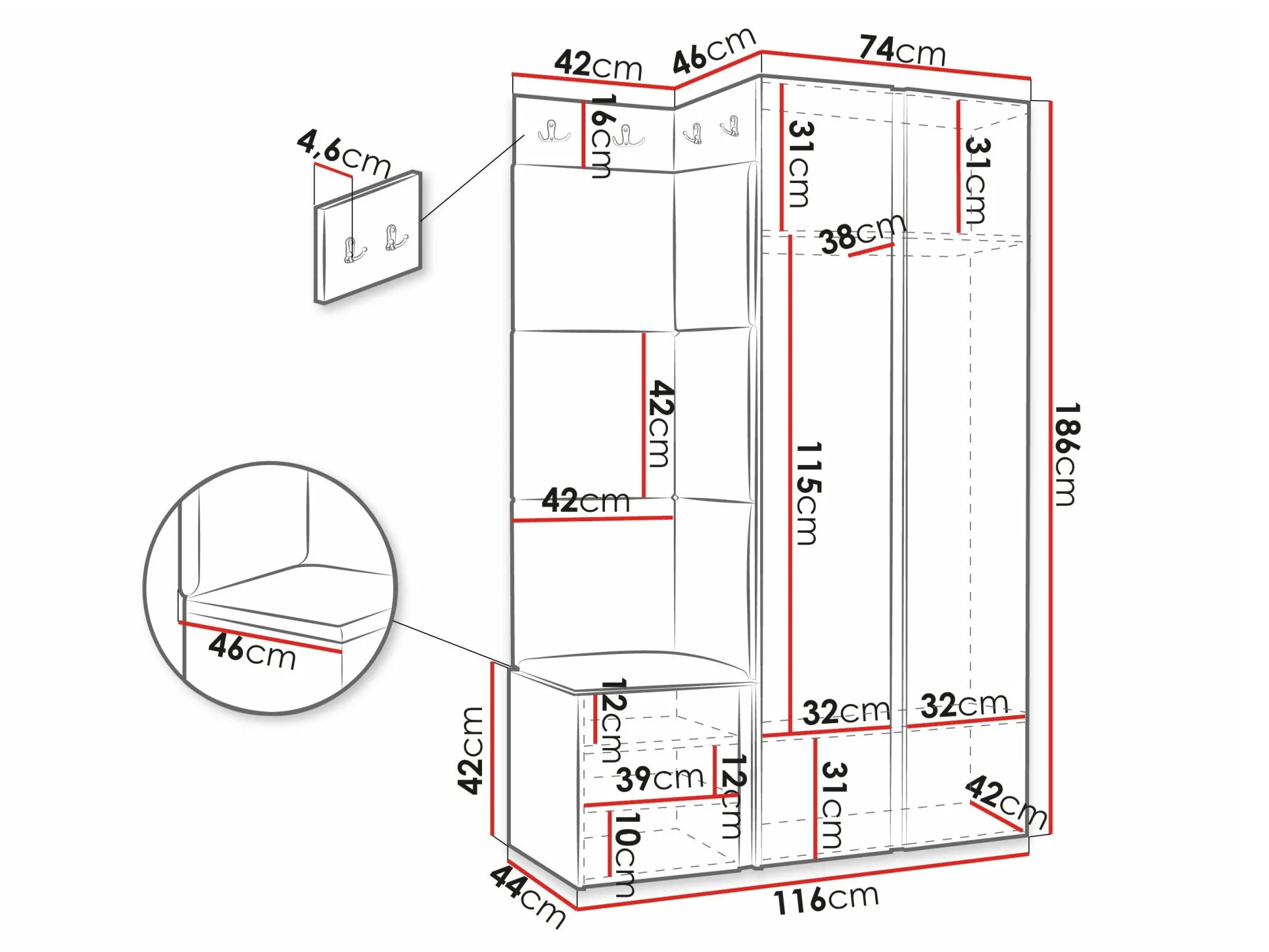 Entrésæt Hartford 388 (Sort)