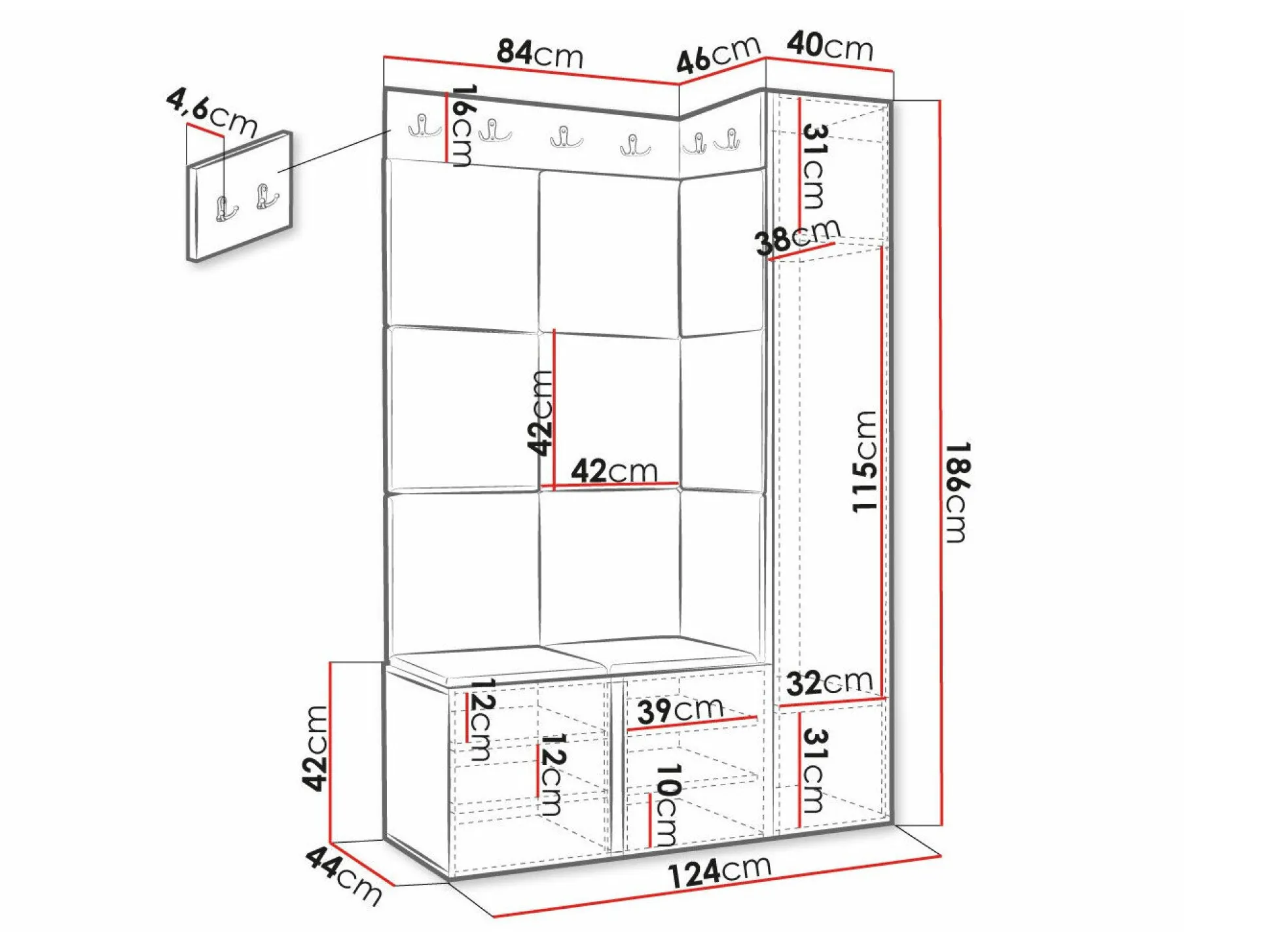 Entrésæt Hartford 385 (Sort)